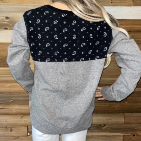 On the Byas Paisley Crewneck Sweater - Picture 4 of 5